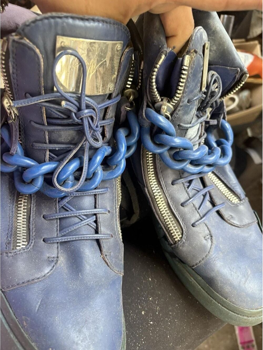 Giseppe Chain Blue Shoes Size 45 (11) - unknown